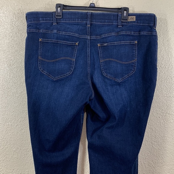 Lee Plus Denim Jeans Pants Blue Straight Leg Mid Rise Flex Motion 22W Me… - Picture 8 of 14